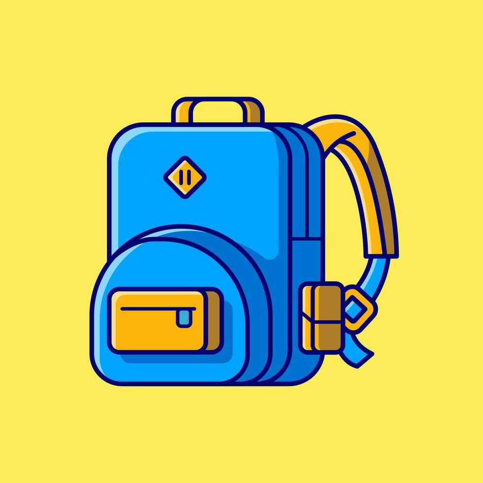 saco mochila desenho animado vetor ícone ilustração. Educação viagem ícone conceito isolado Prêmio vetor. plano desenho animado estilo