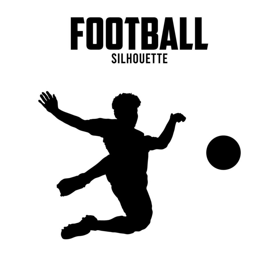 futebol jogador silhueta vetor estoque ilustração, futebol silhueta 05