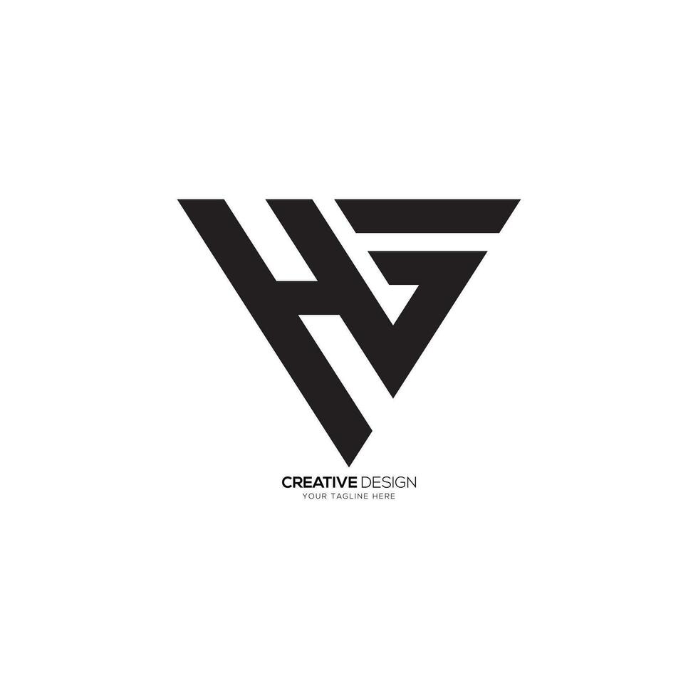 carta h g v com triângulo forma moderno único monograma logotipo. h logotipo. g logotipo. v logotipo vetor