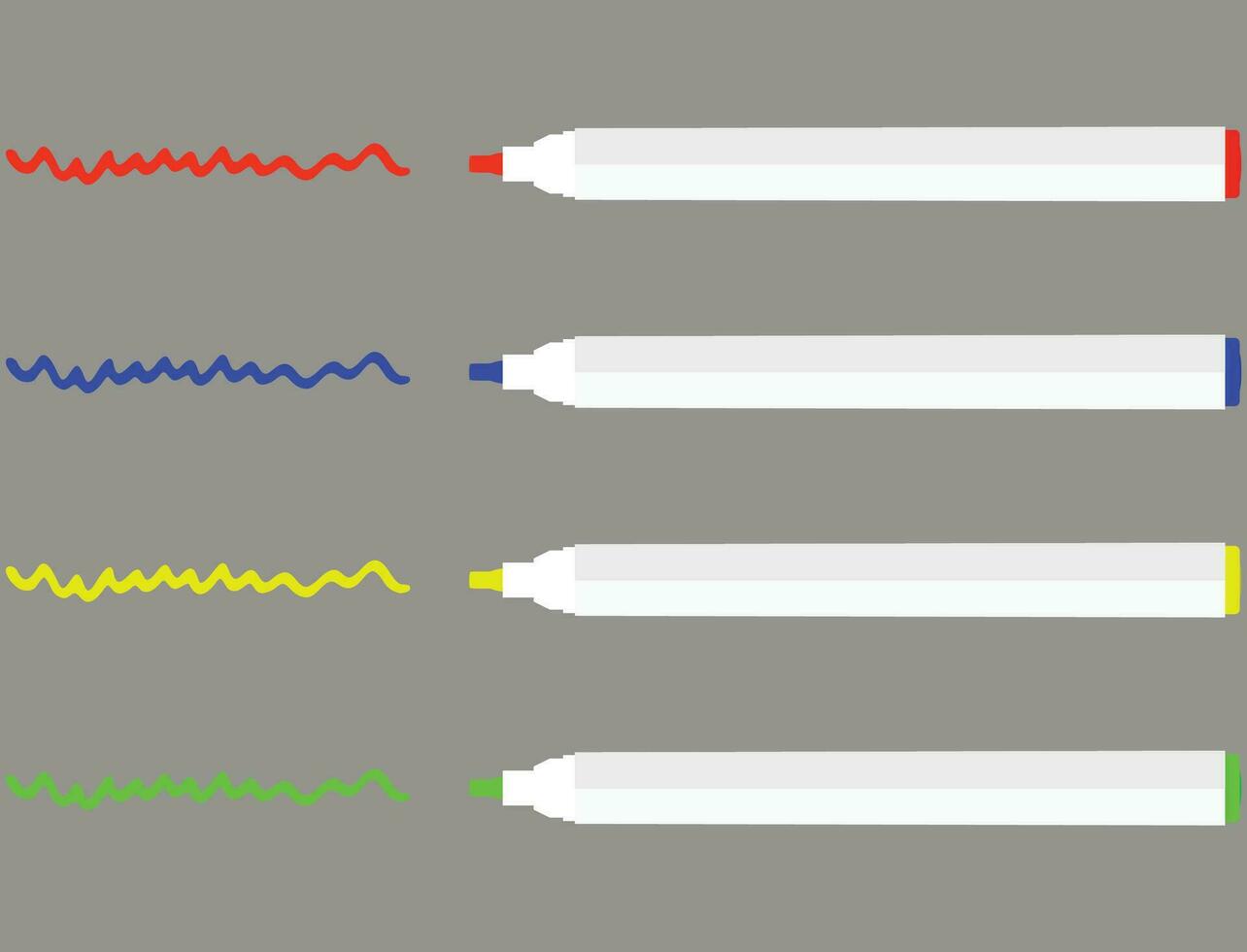 colori marcadores e golpes. marcador linha do caneta marcador, marcador cor papelaria. vetor ilustração