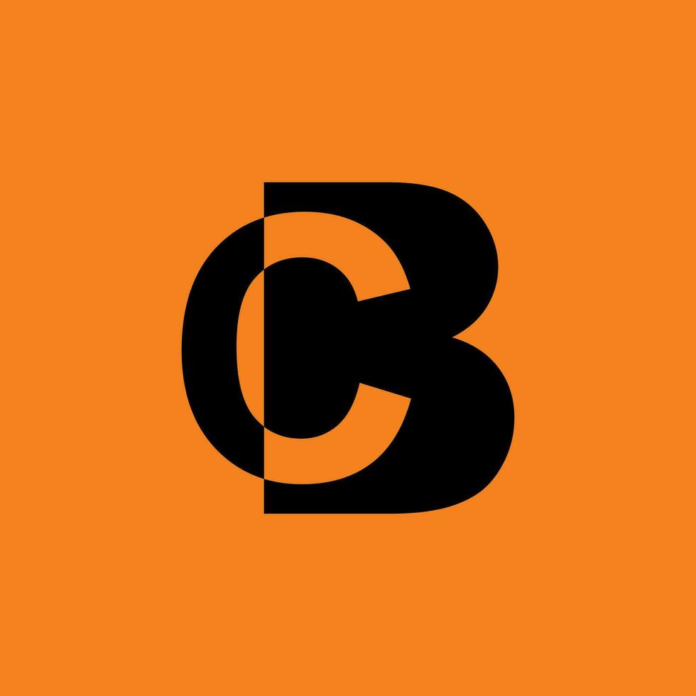 vetor logotipo monograma carta c b