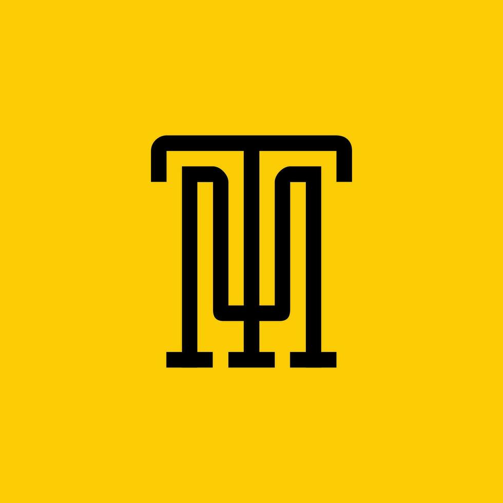 monograma carta t m logotipo vetor