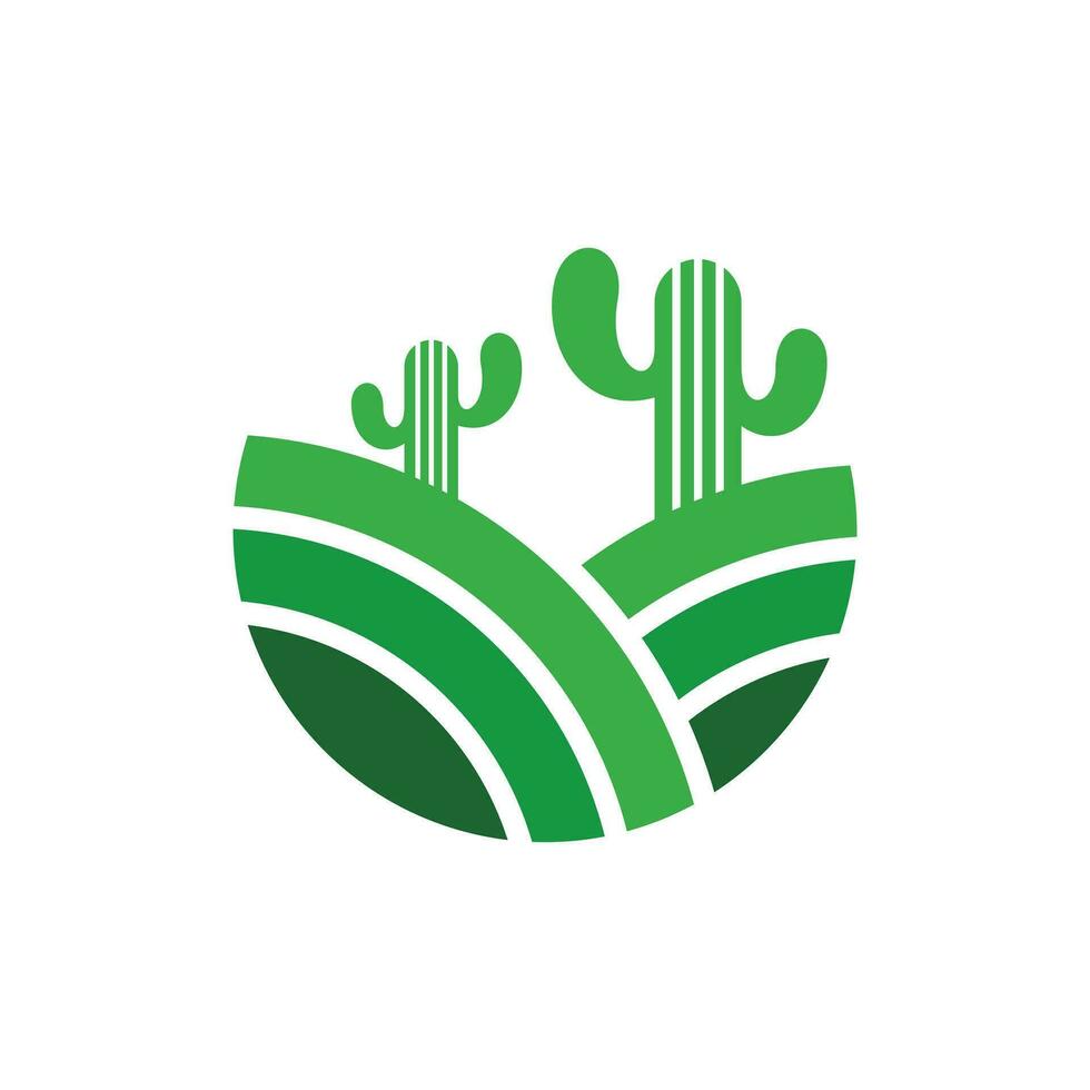 cacto Fazenda logotipo Projeto vetor, natureza Fazenda logotipo modelo vetor