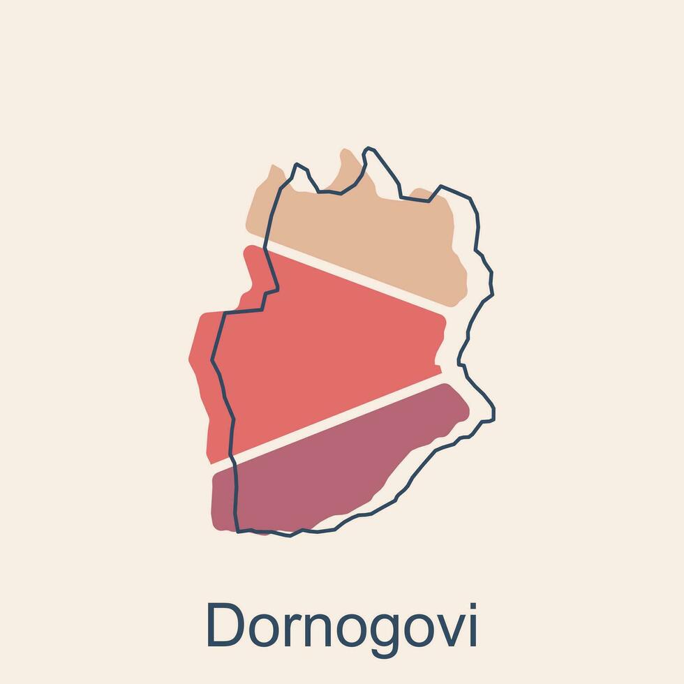 Mongólia político mapa com capital dornogovi, nacional fronteiras, importante cidades, mundo mapa país vetor ilustração Projeto modelo
