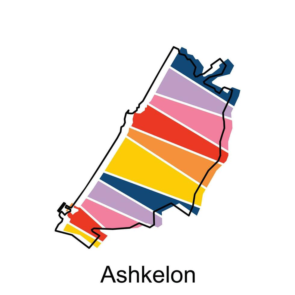 Ashkelon mapa território ícone. Israel mapa vetor ícone para rede Projeto isolado em branco fundo
