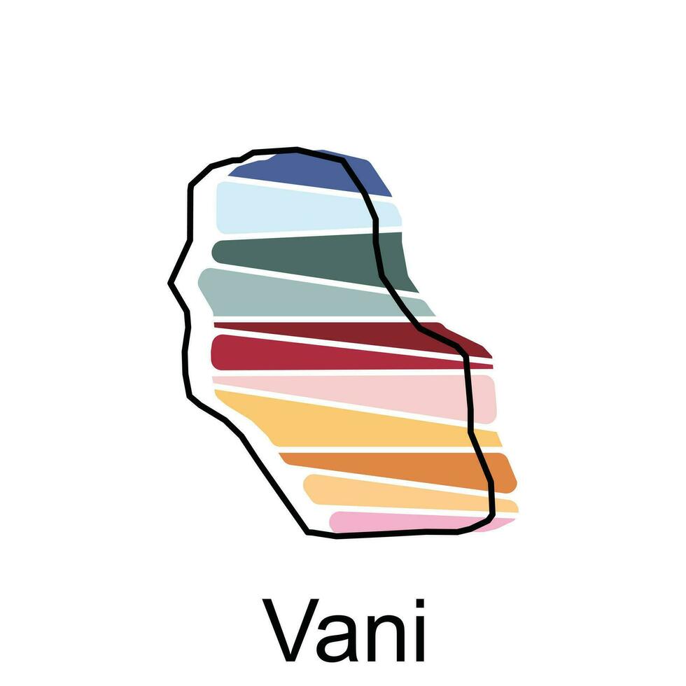 mapa do vani, americano bandeira dentro geórgia Estado mapa ilustração vetor Projeto modelo