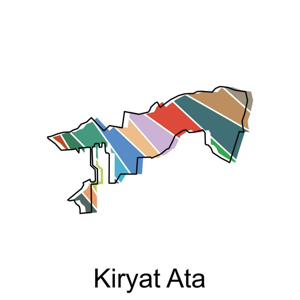 kiryat ata mapa território ícone. Israel mapa vetor ícone para rede Projeto isolado em branco fundo