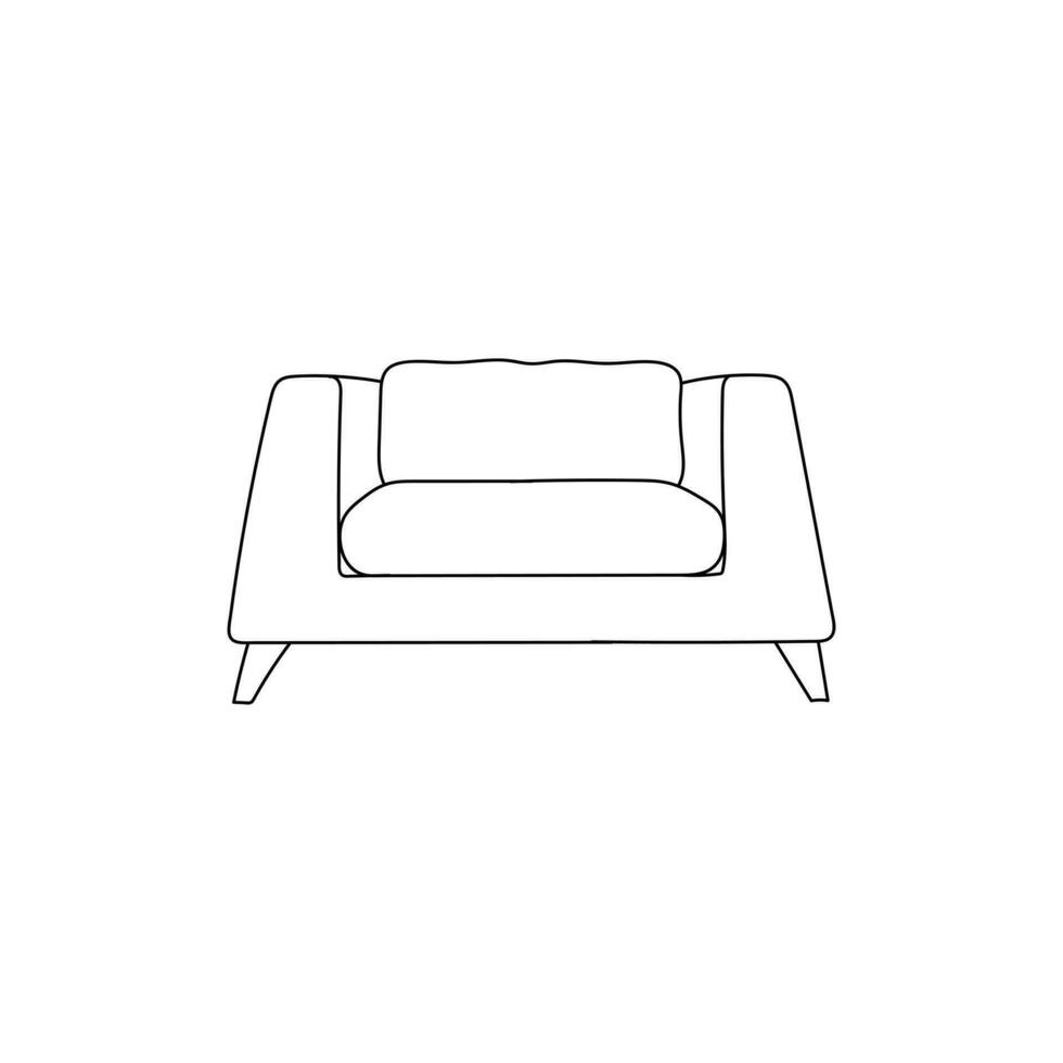 cadeira simples linha ícone vetor projeto, casa interior, minimalismo Projeto interior mobília logotipo