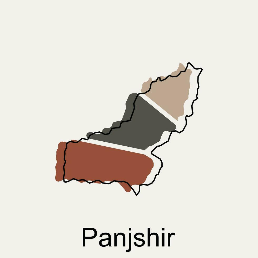 panjshir mapa e Preto letras ilustração Projeto modelo em branco fundo, vetor mapa do Afeganistão