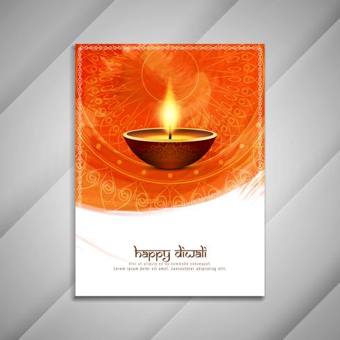 Design de brochura feliz Diwali feliz vetor
