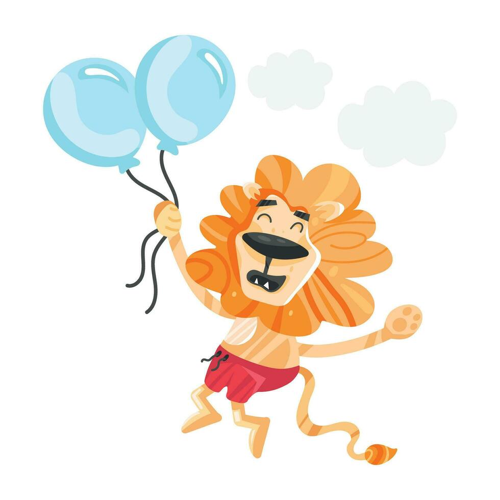 na moda leão balões vetor