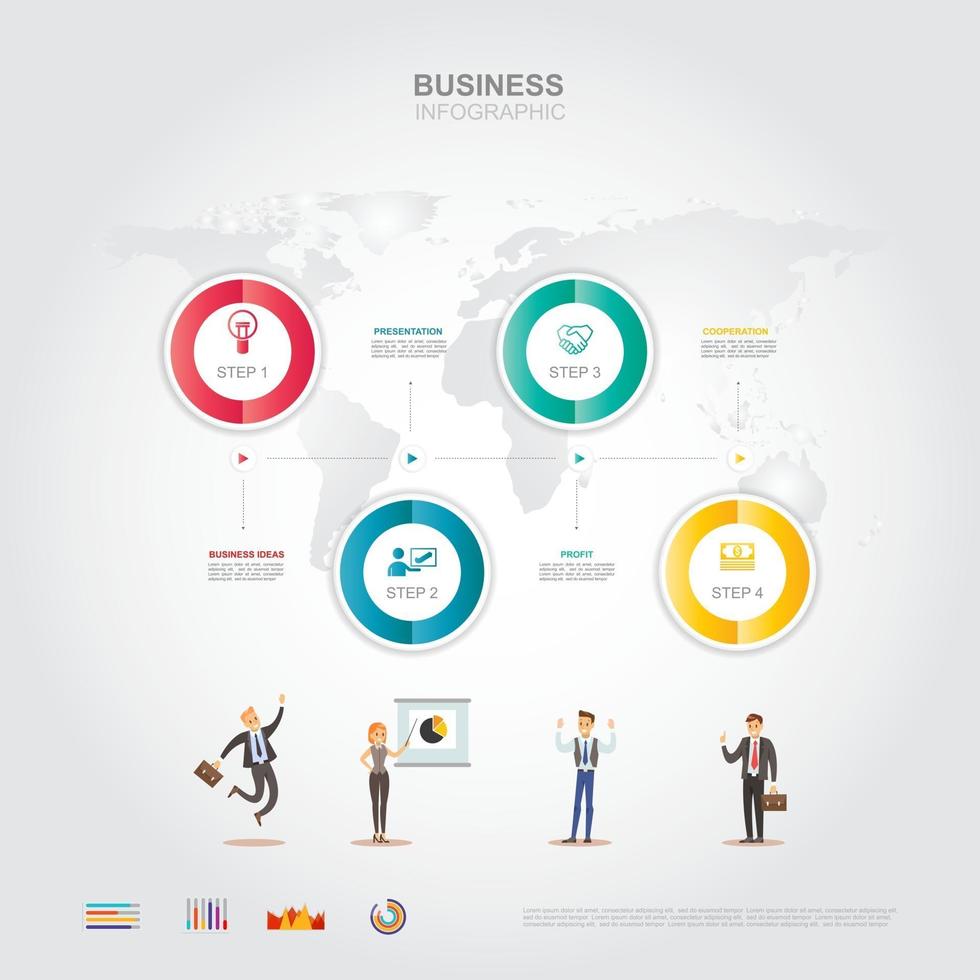 infográfico de negócios conceito de sucesso de negócios com elementos de design gráfico vetorial desta imagem fornecida pela nasa vetor