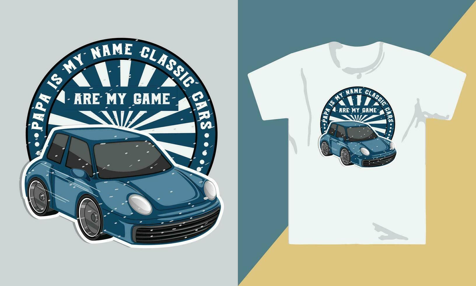 design de camiseta de carro vetor