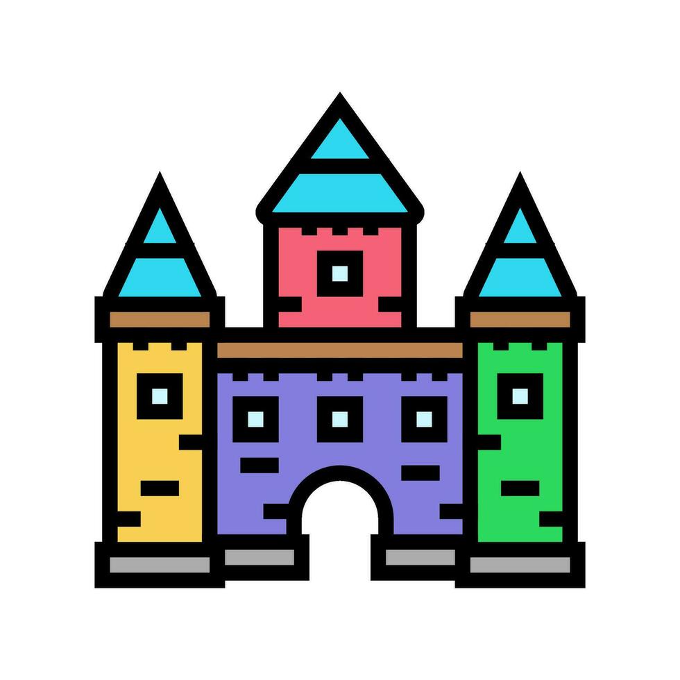 castelo brinquedo bebê cor ícone vetor ilustração