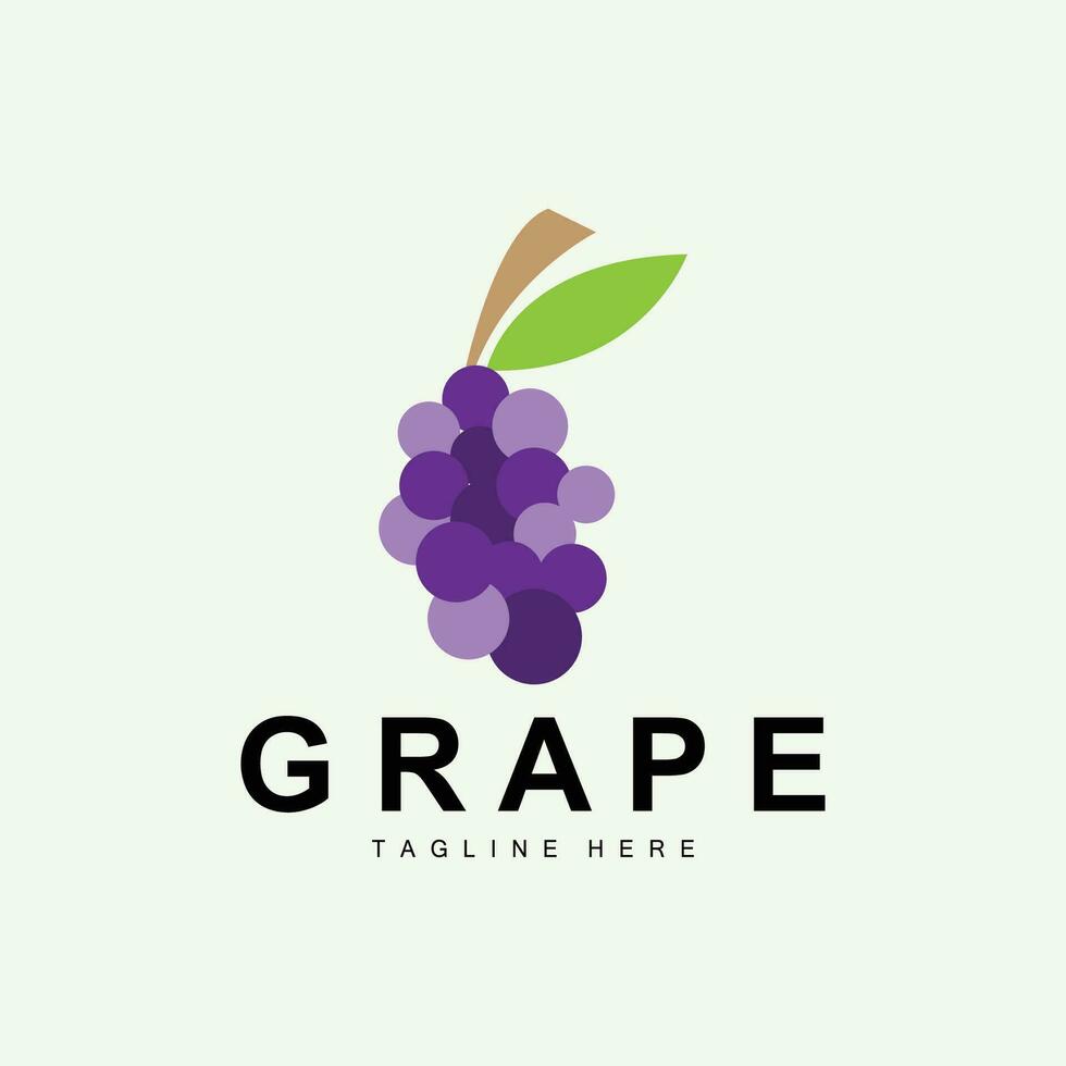 uva logotipo, jardim vetor, fresco roxa fruta, vinho marca projeto, simples ilustração modelo vetor