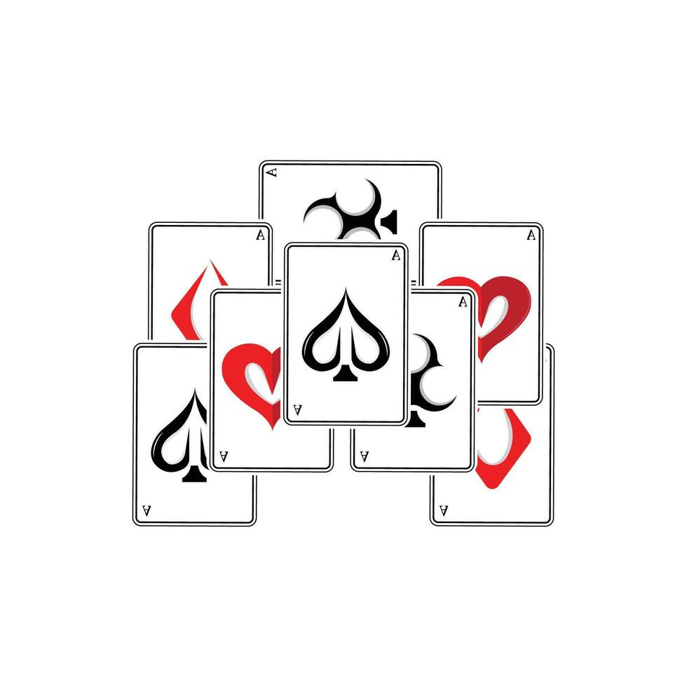 cassino pôquer vintage logotipo, vetor diamantes, ás, corações e espadas, pôquer clube jogos de azar jogos Projeto