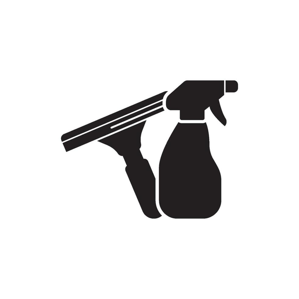 vidro limpeza ferramenta ícone logotipo ilustração modelo Projeto. vetor
