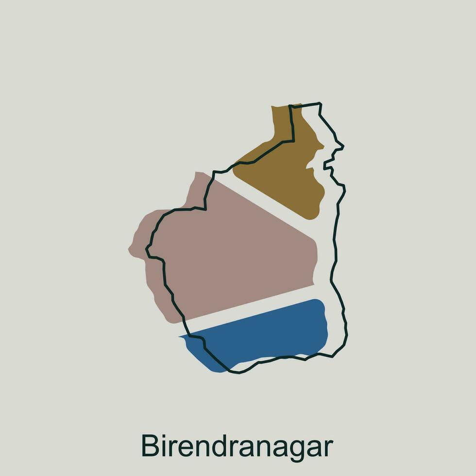 mapa do birendranagar geométrico esboço ilustração projeto, país do Nepal mapa vetor Projeto modelo