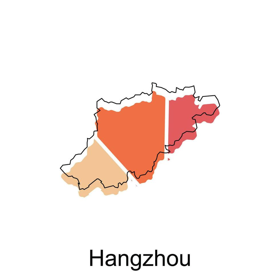 Hangzhou cidade mapa república do China, Shanxi província, mapa vetor ilustração Projeto modelo, em branco fundo