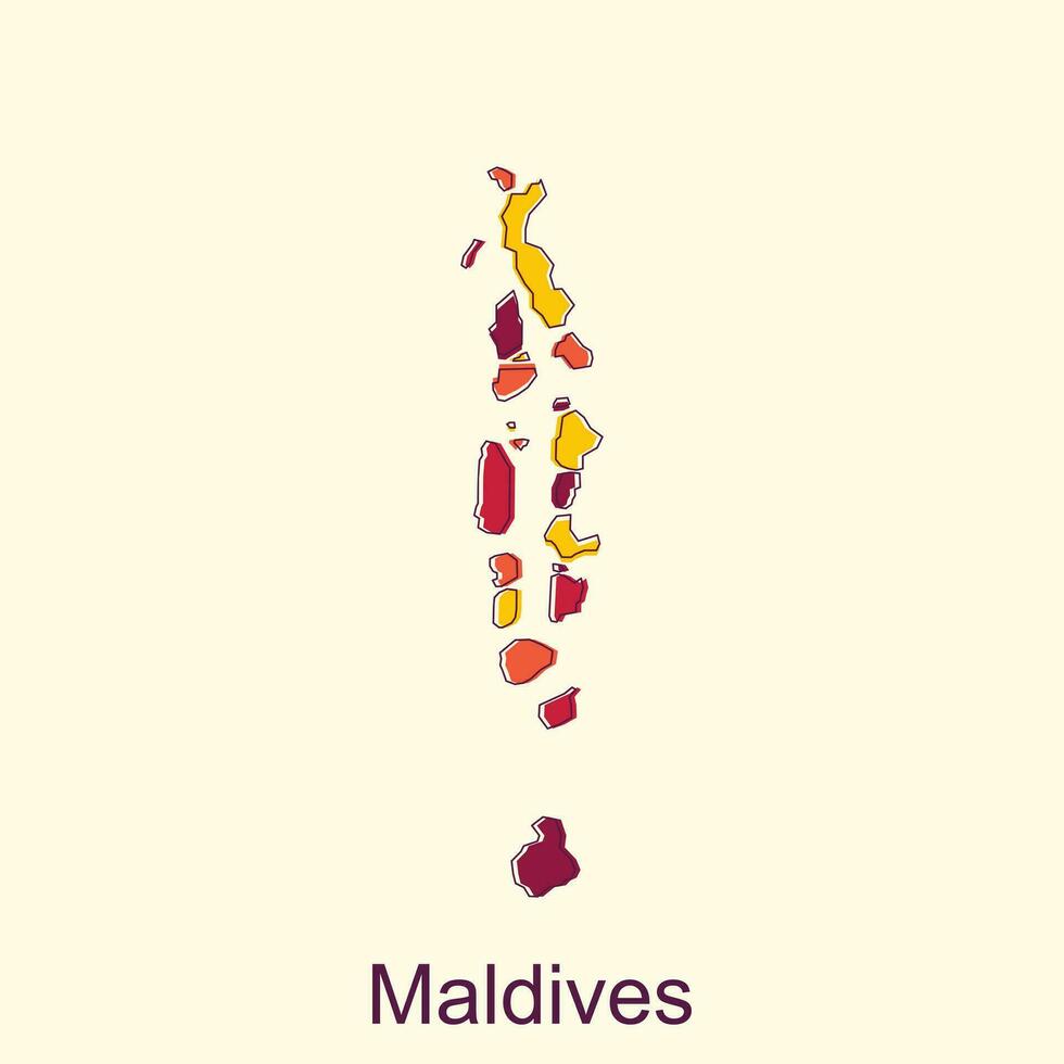 mapa do Maldivas vetor ilustração ícone com simplificado mapa do república do Maldivas, ilustração Projeto modelo