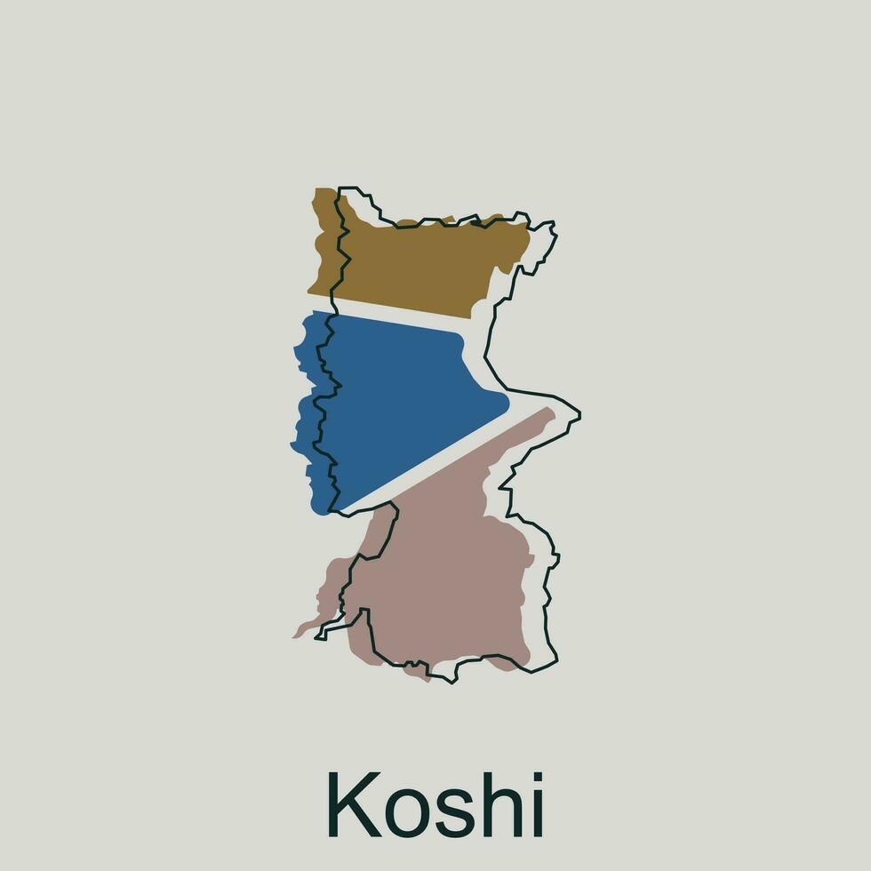 mapa do koshi geométrico esboço ilustração projeto, país do Nepal mapa vetor Projeto modelo