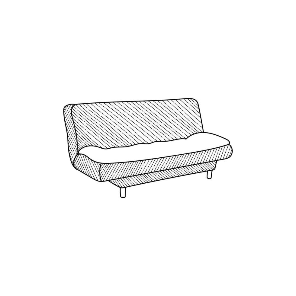 sofá linha arte estilo Projeto modelo, minimalismo Projeto interior mobília logotipo vetor