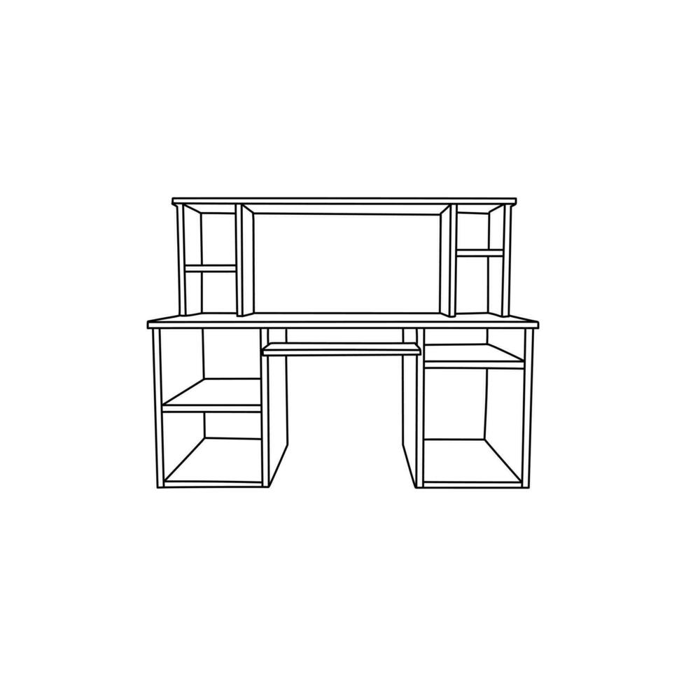 escrivaninha mobília vintage ícone minimalista vetor logotipo Projeto modelo, vetor ilustração do Alto qualidade estilo ícones