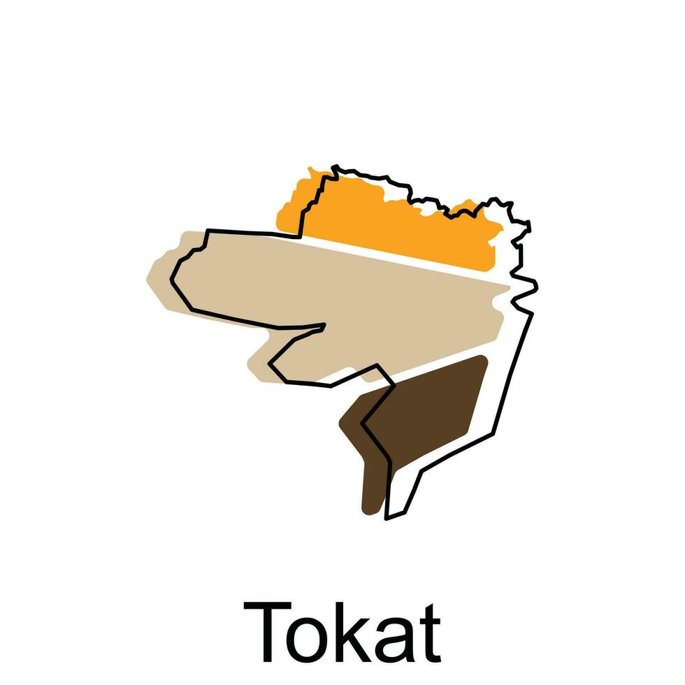 mapa do tokat província do peru, ilustração vetor Projeto modelo, adequado para seu empresa, geométrico logotipo Projeto elemento
