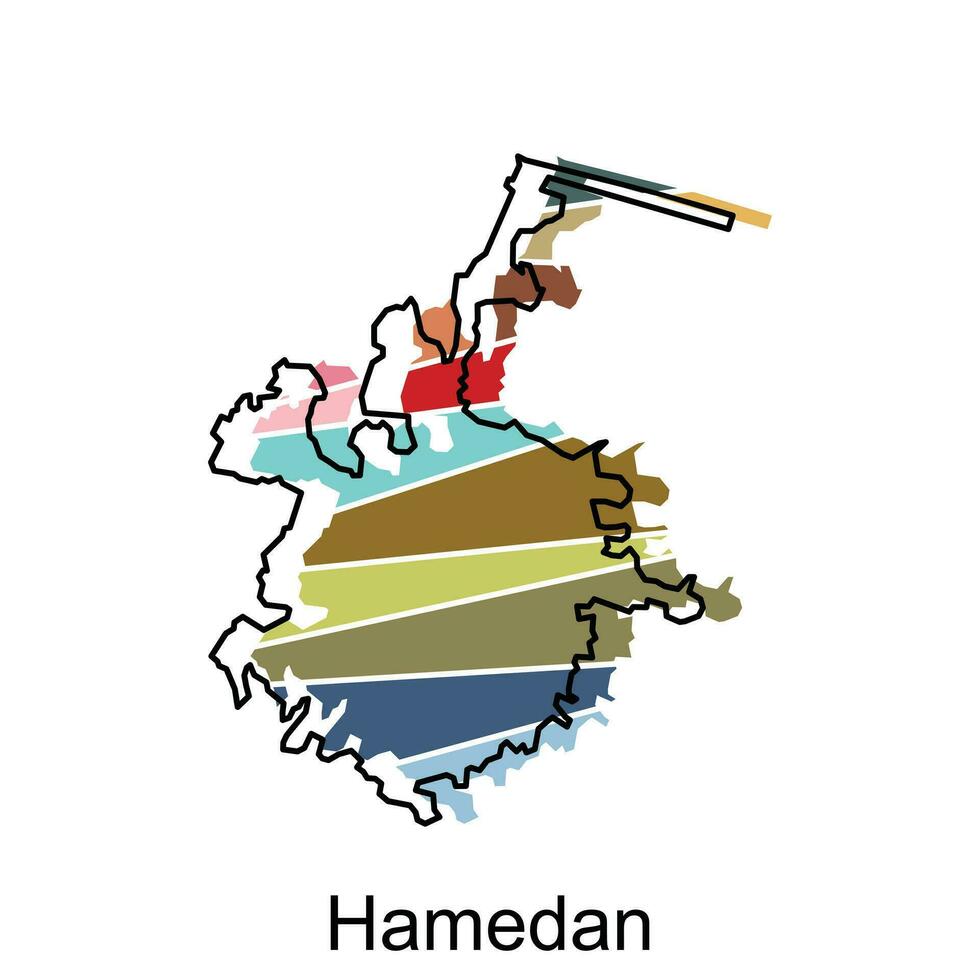 vetor gráfico do Hamedan mapa, Eu corri país vetor Projeto modelo isolado em branco fundo