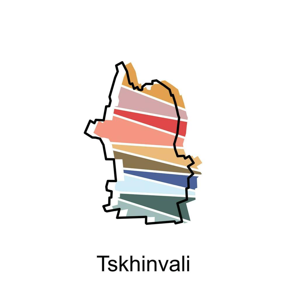 mapa do tskhinvali, americano bandeira dentro geórgia Estado mapa ilustração vetor Projeto modelo