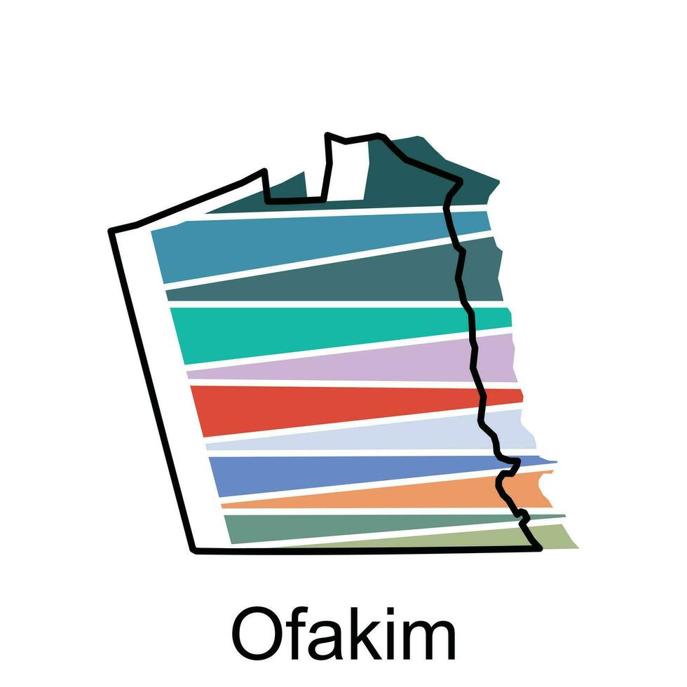 vetor Arquivo mapa do ofakim, esboço mapa do Israel país vetor Projeto modelo. editável acidente vascular encefálico