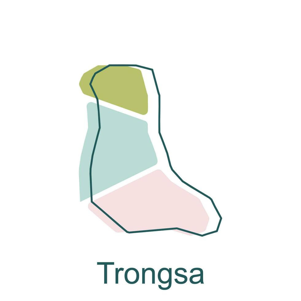 mapa do trongsa geométrico linha moderno Projeto modelo, ilustração vetor do Butão mapa.