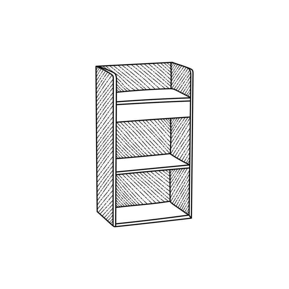 esvaziar estante ícone mobília linha projeto, elemento gráfico ilustração modelo vetor