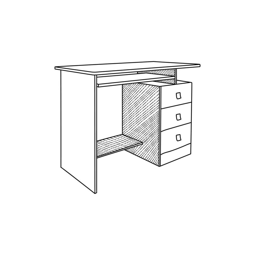 interior Projeto do mesa ícone mobília linha arte vetor, minimalista ilustração Projeto vetor