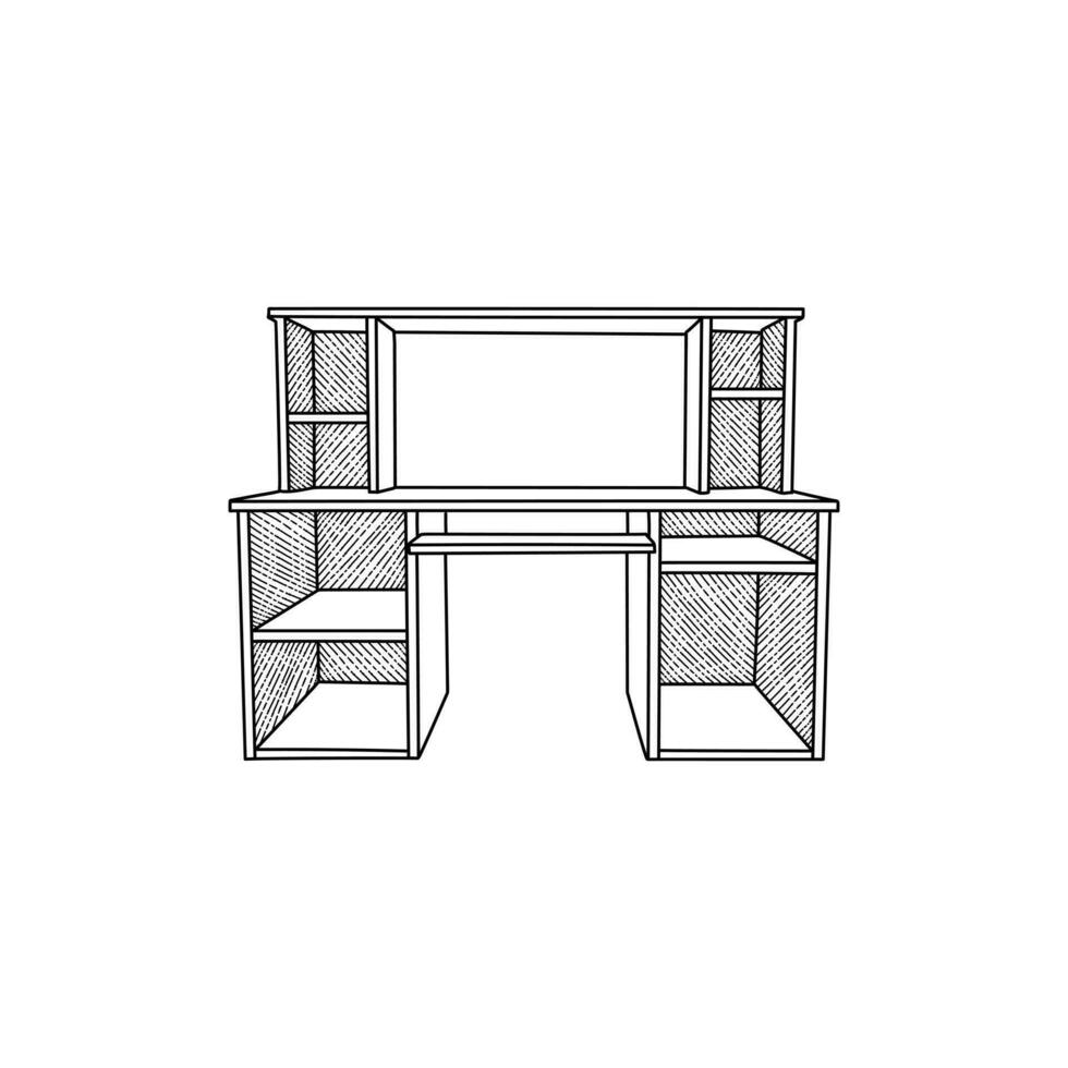 vintage escrivaninha mobília ícone minimalista vetor logotipo Projeto modelo, vetor ilustração do Alto qualidade estilo ícones