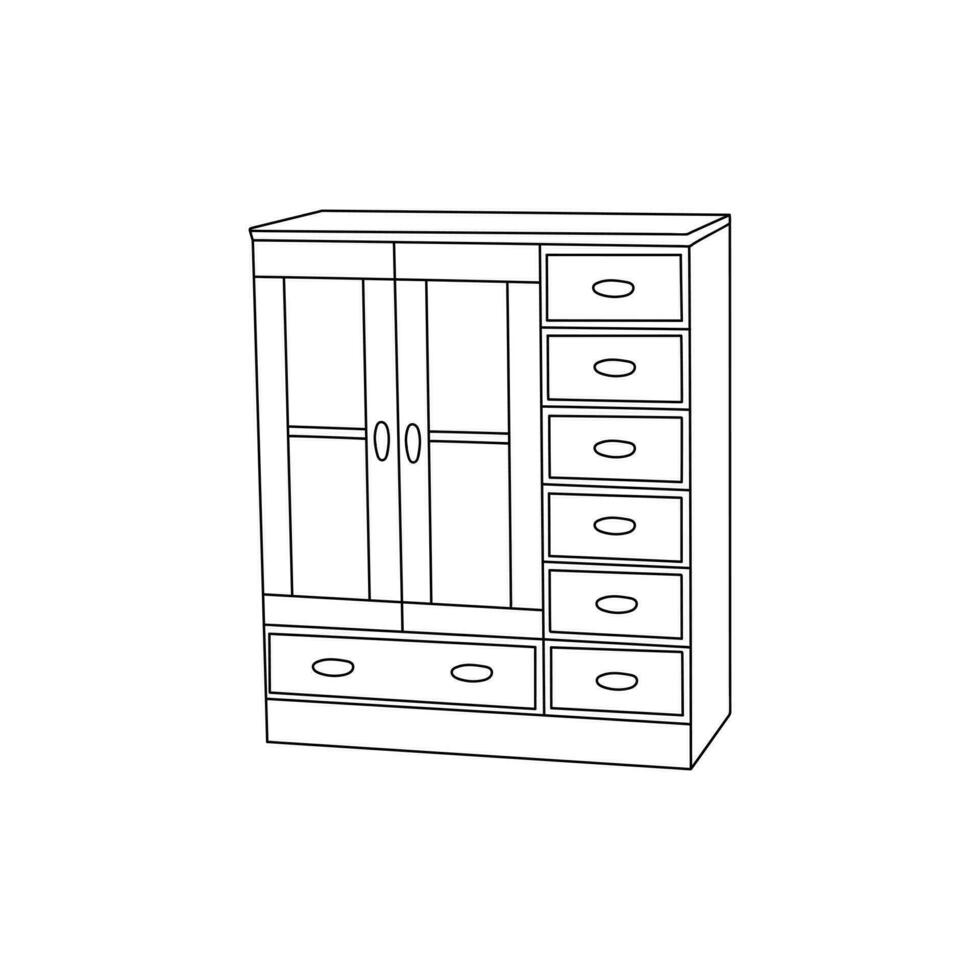 estante interior simples linha minimalista projeto, ilustração vetor Projeto modelo, adequado para seu companhia