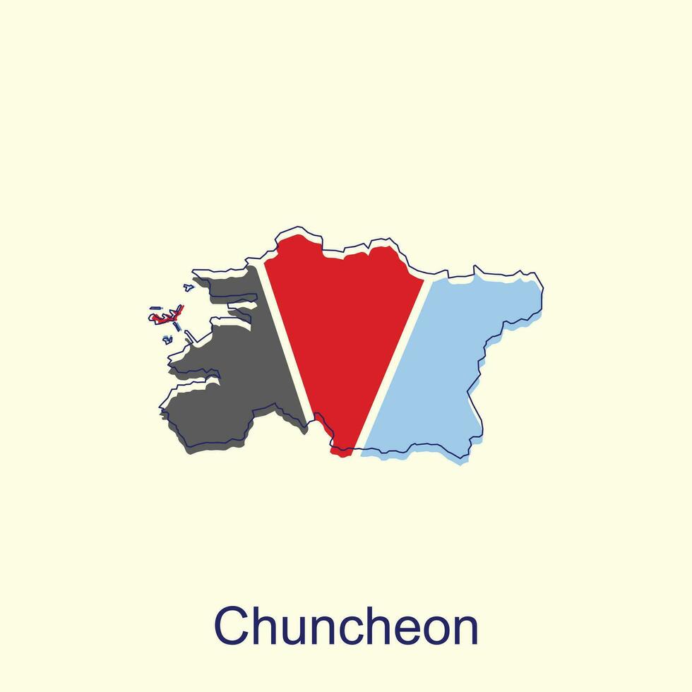 chuncheon mapa vetor ilustração em branco fundo, detalhado mapa do sul Coréia vetor Projeto modelo, nacional fronteiras e importante cidades ilustração