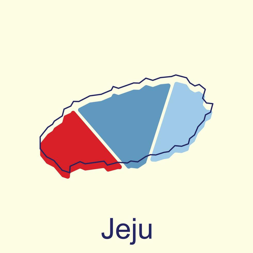 mapa do Jeju Alto detalhado político mapa. sul Coréia vetor ilustração Projeto modelo