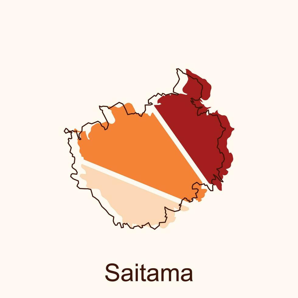 mapa do saitama vetor Projeto modelo, nacional fronteiras e importante cidades ilustração