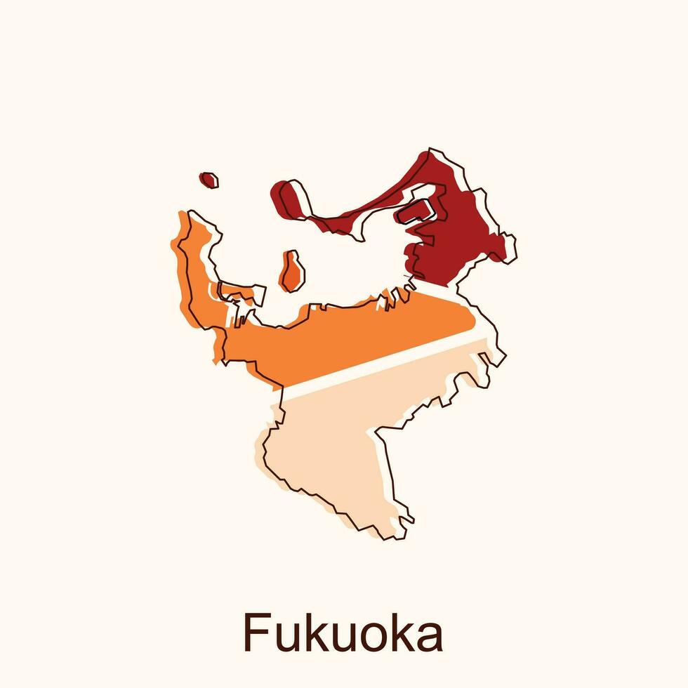 fukuoka mapa. em branco vetor mapa do a país. fronteiras do Japão para seu infográfico. vetor ilustração. Projeto modelo