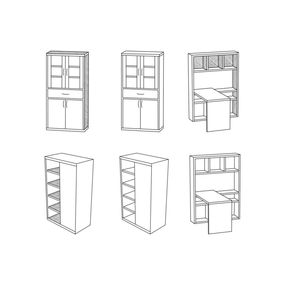 conjunto simples coleção ícone do gabinete vetor ícone ilustração Projeto modelo