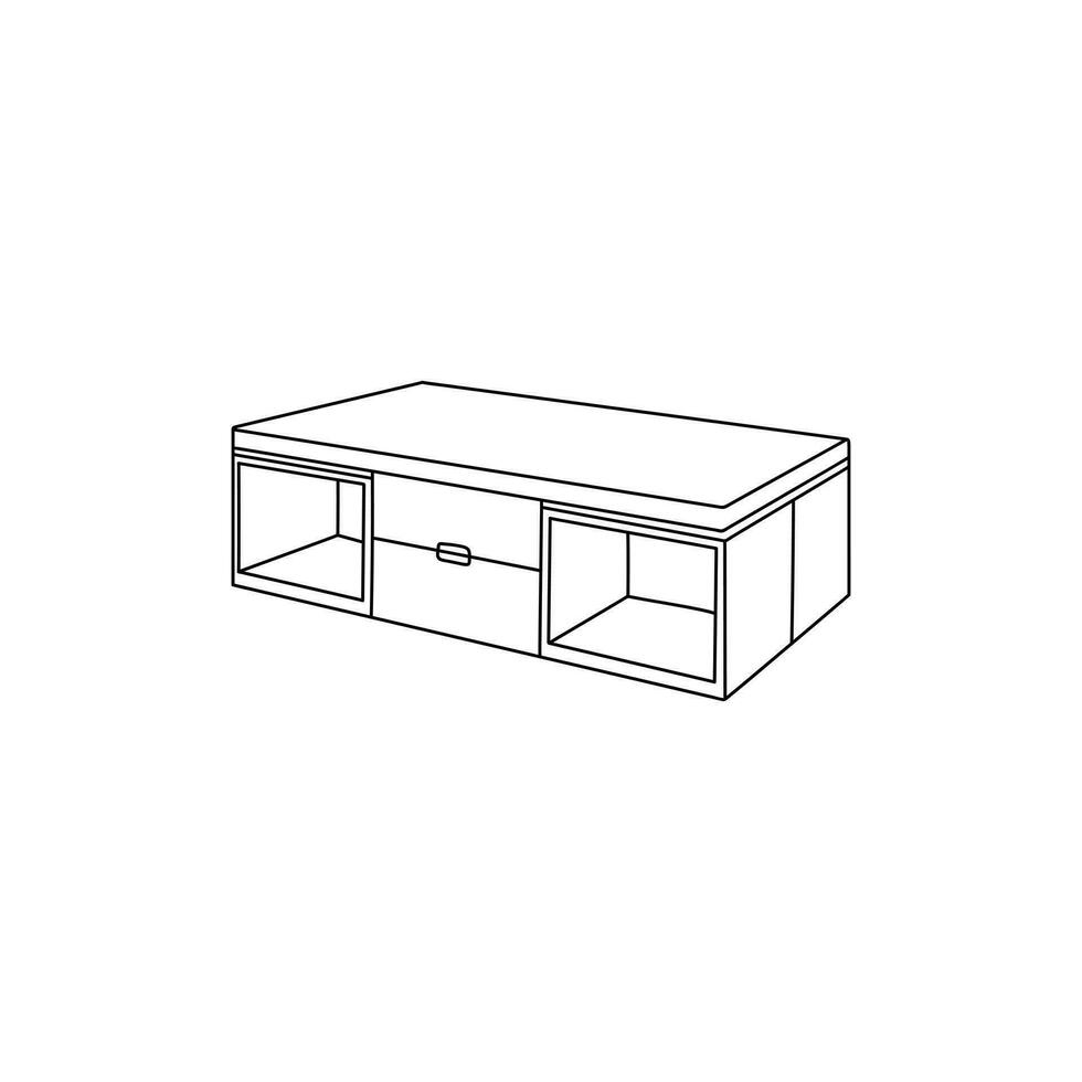 mobília café mesa linha minimalista logotipo, vetor ícone ilustração Projeto modelo