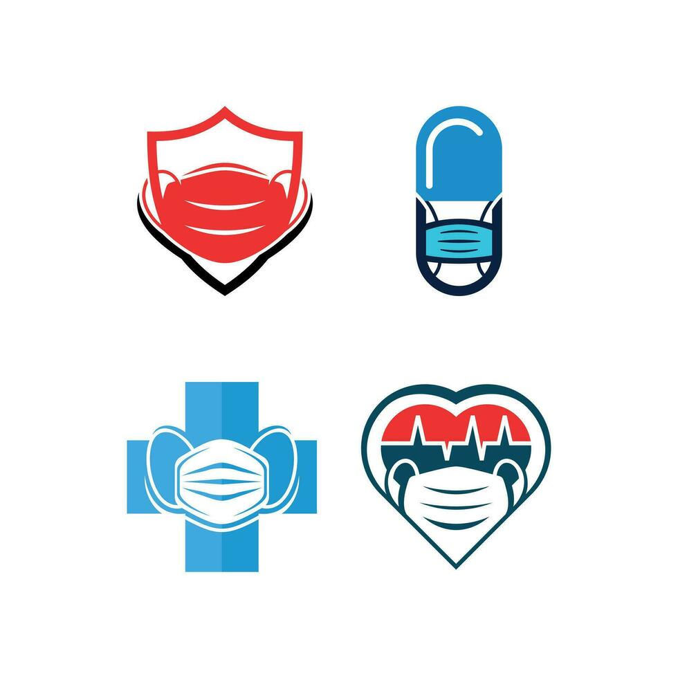 conjunto mascarar médico ícone logotipo Projeto modelo, elementos símbolo modelo para gráfico coleção logotipo vetor ilustração