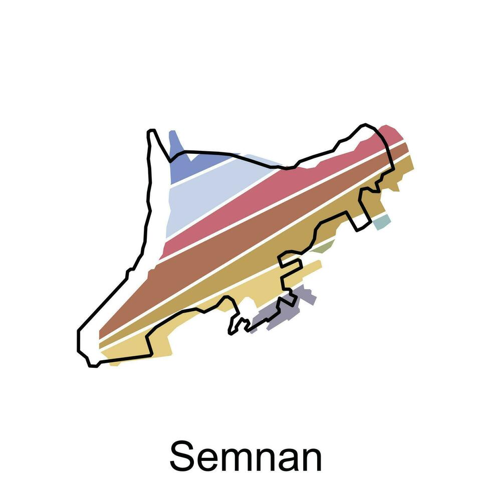 semnan em destaque em Eu corri mapa, ilustração Projeto modelo vetor