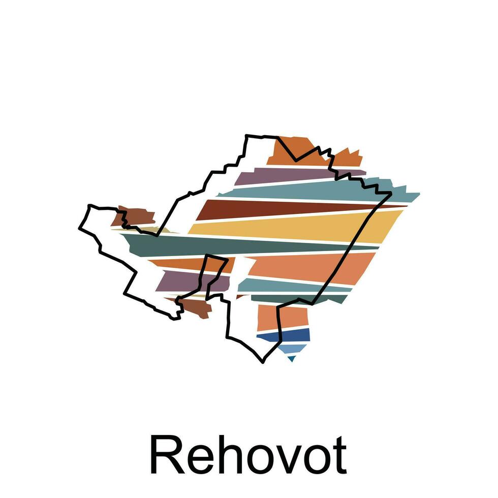 detalhado mapa do rehovot cidade administrativo área. vetor ilustração Projeto modelo. paisagem urbana