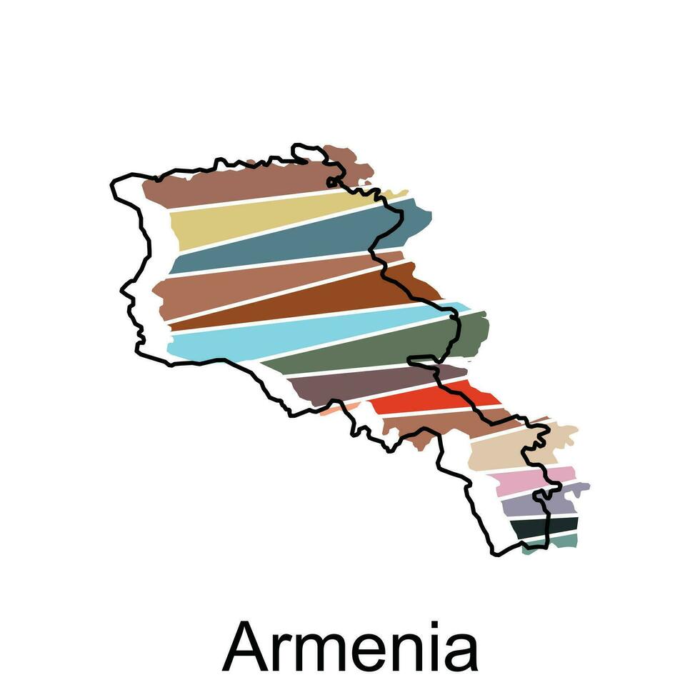 vetor gráfico do Armênia mapa, Eu corri país vetor Projeto modelo isolado em branco fundo