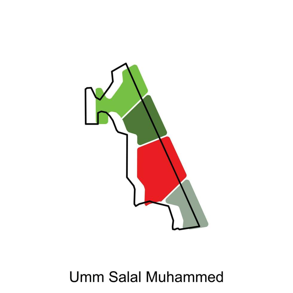 mapa do umm Salal Muhammed dentro Catar país, ilustração Projeto modelo, adequado para seu companhia vetor