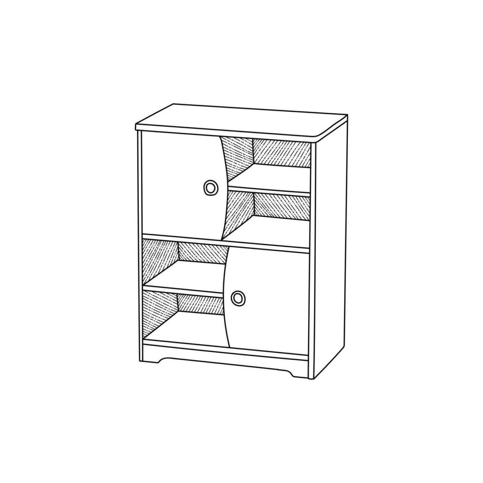 esvaziar estante mobília ícone interior projeto, ilustração modelo Projeto vetor