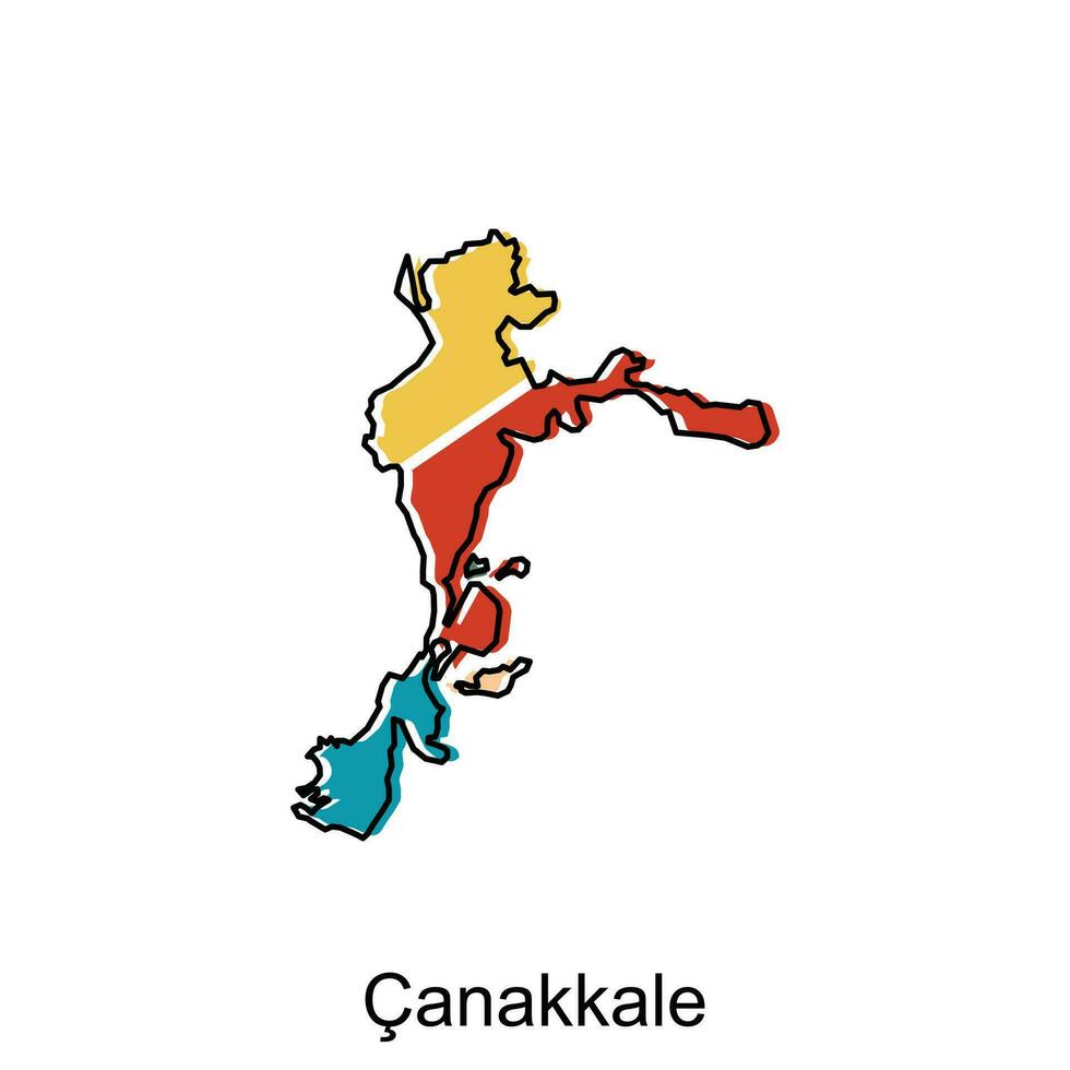 mapa do canakkale ilustração Projeto. Peru mundo mapa internacional vetor modelo