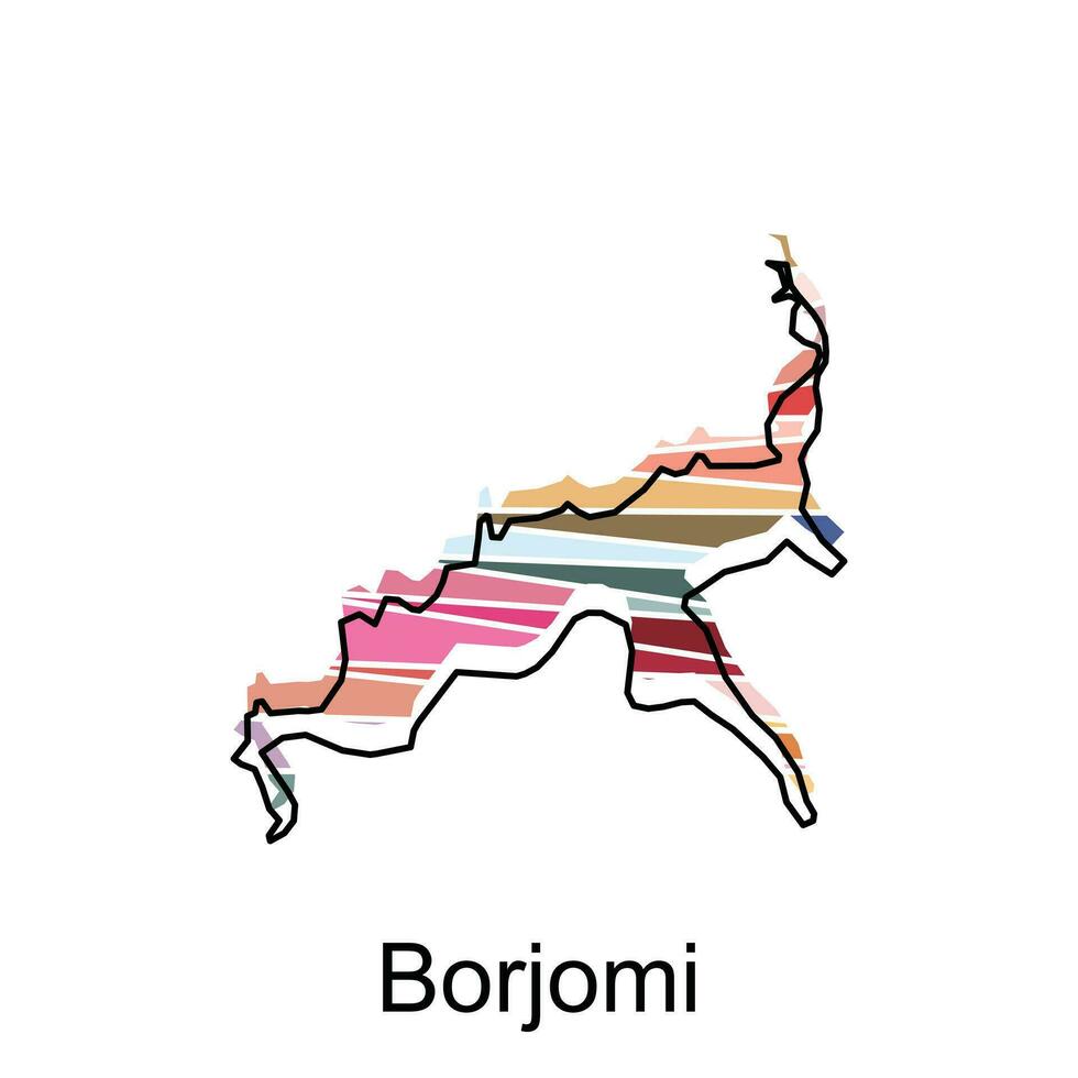 Borjomi mapa e vetor bandeira modelo, mapa do Europa conselho país, geórgia mapa ilustração Projeto